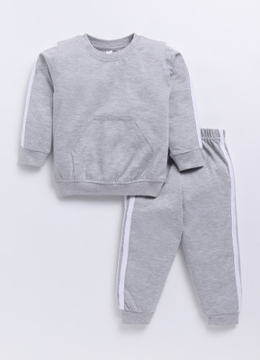 carrydreams Boys & Girls Casual T-shirt Trouser(GREY)