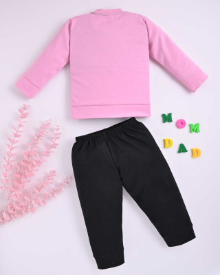 HouseOfCommon Baby Boys & Baby Girls Party(Festive) T-shirt Pant(Pink)