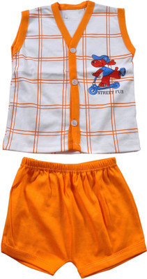 CN Fashion Baby Boys & Baby Girls Casual Top Shorts(ORANGE)
