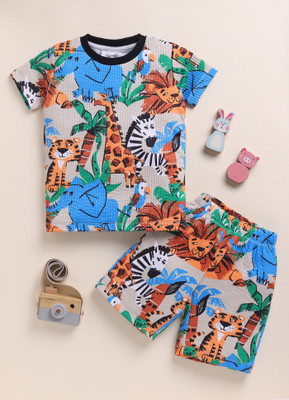 Lazy Shark Boys Casual T-shirt Shorts(Multi Color)