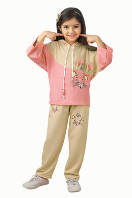 TOPWALA Girls Casual Top Pant(BROWN)