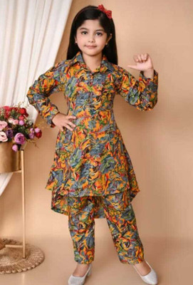 IEVABOTIQUE Girls Party(Festive) Kurta Pyjama(YELLOW)