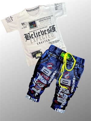 EASTWARDS Baby Boys Casual T-shirt Jeans(White)