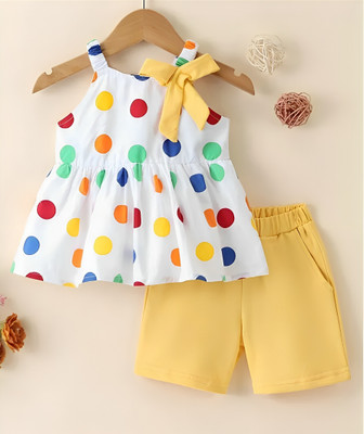 FOSEN Baby Girls Casual Top Shorts(YELLOW)