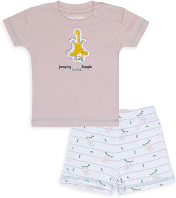 Smart Baby Baby Boys & Baby Girls Casual T-shirt Shorts(Multicolor6)