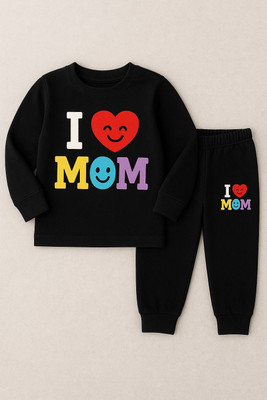 Revaroots Baby Boys & Baby Girls Casual T-shirt Pyjama(Black)