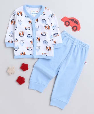 BUMZEE Baby Boys Casual Shirt Pyjama(Light Blue)