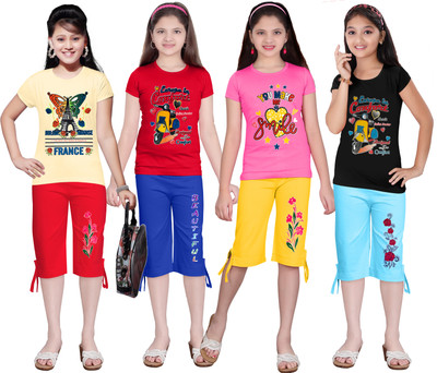 KS KOARRA Girls Casual T-shirt Track Pants(179 MULTICOLOURRS)