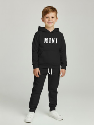 HouseOfCommon Boys Casual T-shirt Track Pants(BLACK)