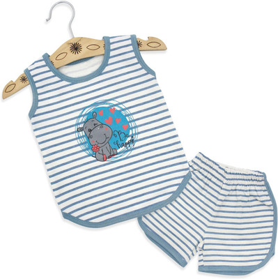 Born Babiees Baby Boys & Baby Girls Casual Top Shorts(Blue)