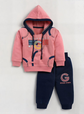 NEW TRINATH HOSIERY Baby Boys & Baby Girls Casual Sweatshirt Track Pants(Wine)