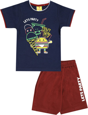 Kiddie Clap Baby Boys Casual T-shirt Shorts(Blue)