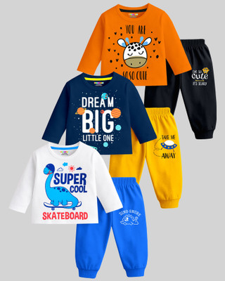 Kuchipoo Baby Boys Casual T-shirt Track Pants(Multicolor 223)