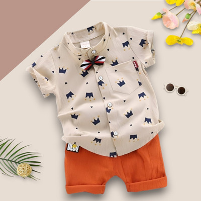 WinsKart Baby Boys & Baby Girls Party(Festive) Shirt Shorts(ROYAL TAJ_CHIKU)