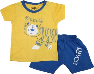 V-MART Baby Boys Casual T-shirt Shorts(Yellow)