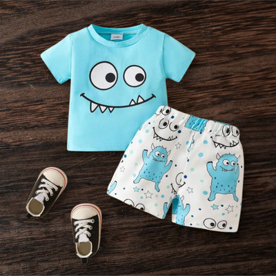 NSGARMENTS Baby Boys & Baby Girls Casual T-shirt Shorts(blue)