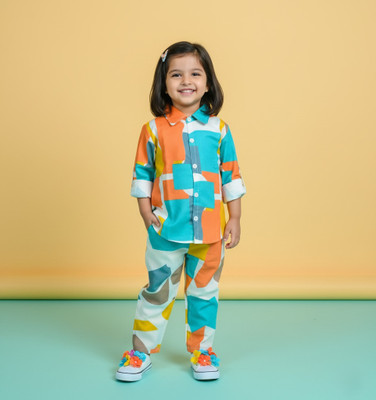 MODESTYLE Girls Party(Festive) Shirt Pant(MULTI)