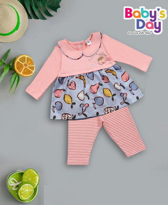 BABY'S DAY Baby Girls Casual Top Legging(Pink)