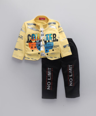 Usman Ghani Collection Boys Casual Shirt Trouser(Yellow)