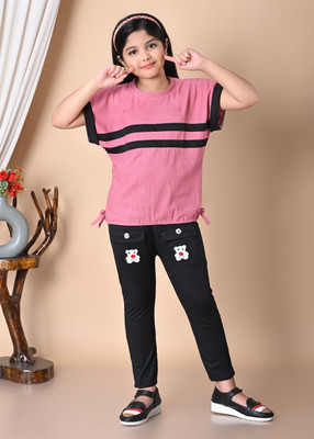 DREAMG Baby Girls Casual Top Jegging(PINK)