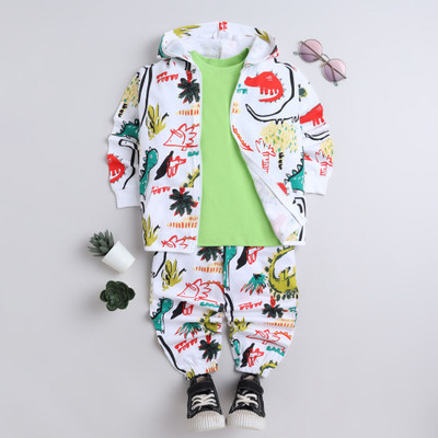 NOORCREATION Baby Boys & Baby Girls Party(Festive) Jacket Trouser(White)