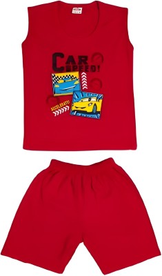 arpan Baby Boys Casual T-shirt Pant(Red)