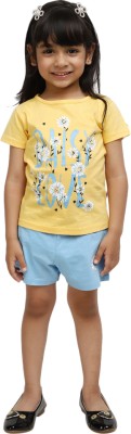 MR Feshion Boys Casual T-shirt Shorts(Yellow)