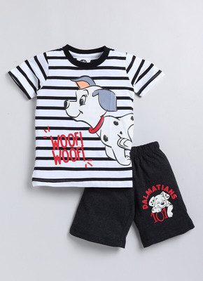 Lazy Shark Boys Casual T-shirt Shorts(White)