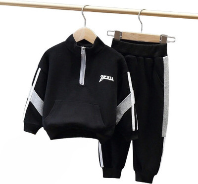 Kwikk Baby Boys & Baby Girls Casual Sweatshirt Track Pants(black)