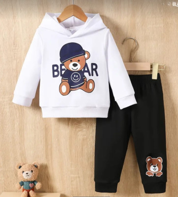 LITTLE BOY Boys Casual Sweatshirt Pyjama(White, Black)