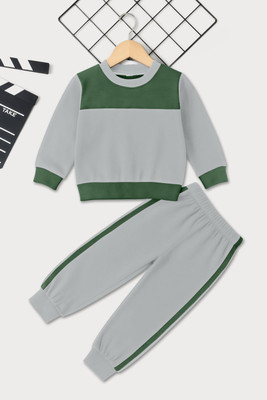 INDIA FASHION FAB Boys & Girls Casual Sweatshirt Pyjama(Grey Green)