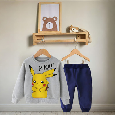 FASTCRY Boys & Girls Casual Sweatshirt Pant(Grey 1)