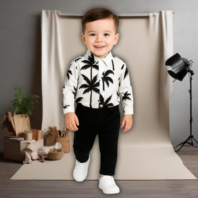 MENVVY FAB Baby Boys Party(Festive) Shirt Pant(WHITE FLOWSOME PATTERN)
