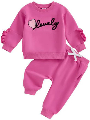 UNISHAPE FASHION Boys & Girls Casual T-shirt Track Pants(Pink)
