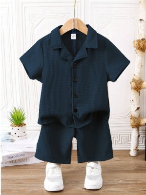 DVENTRPRISE Baby Boys & Baby Girls Casual Shirt Shorts(Blue)