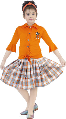 KJD Girls Party(Festive) Top Skirt(Orange)