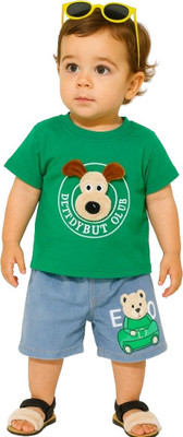 MiniMighty Baby Boys Casual T-shirt Shorts(GREEN)