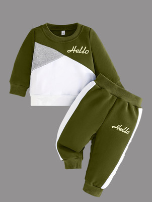 Dreamz Baby Boys & Baby Girls Casual T-shirt Track Pants(Olive)