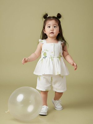 BABY'S DAY Baby Girls Casual Top Pant(Green 6)