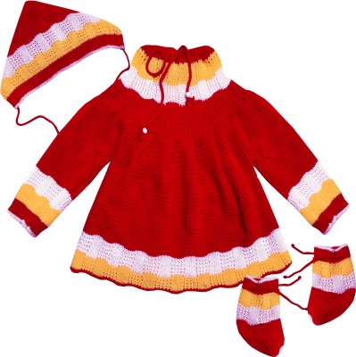 Selvel Baby Girls Casual Sweater Cap, Bootie(Red)