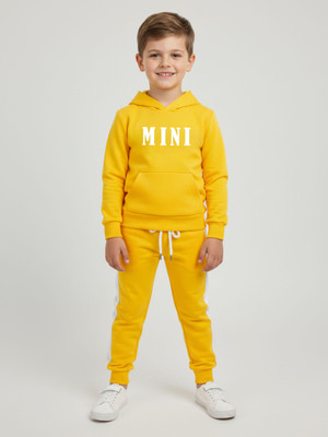 PORPY Boys Casual T-shirt Track Pants(YELLOW)