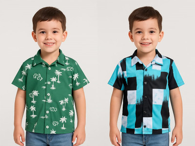 JMK Baby Boys Printed Casual Multicolor Shirt(Pack of 2)