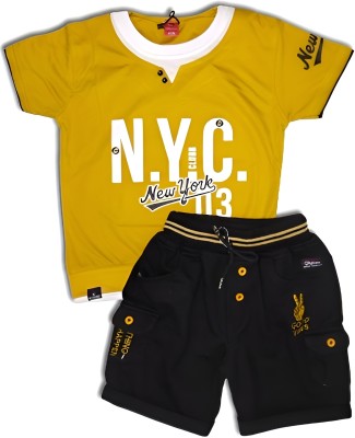 SHYAM Baby Boys Party(Festive) T-shirt Pant(Yellow)