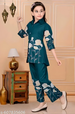 TAILORWOMEN Girls Casual Top Pyjama(Green)