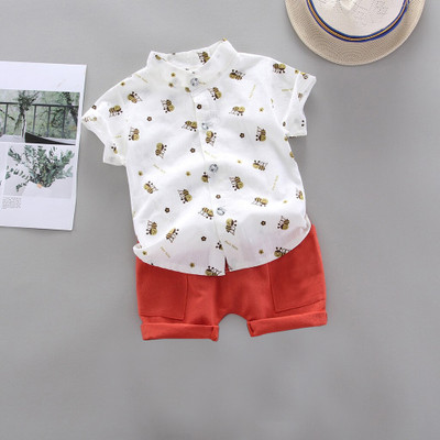TOUCHTRENDS Baby Boys & Baby Girls Casual Shirt Shorts(White)