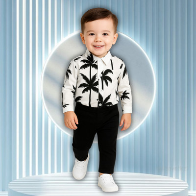 menvy Baby Boys Party(Festive) Shirt Pant(WHITE FLOWSOME PATTERN)