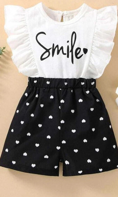 SRP COLLECTION Baby Girls Casual Top Skirt(WHITE & BLACK)