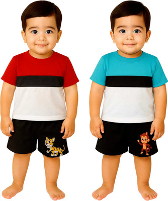 SEGRO Baby Boys & Baby Girls Casual T-shirt Shorts(RED, MINT)