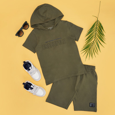 Pantaloons Junior Boys Casual Dress Dress(DEEP OLIVE)