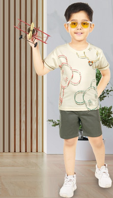 Choo Choo Boys Casual T-shirt Shorts(Cream)